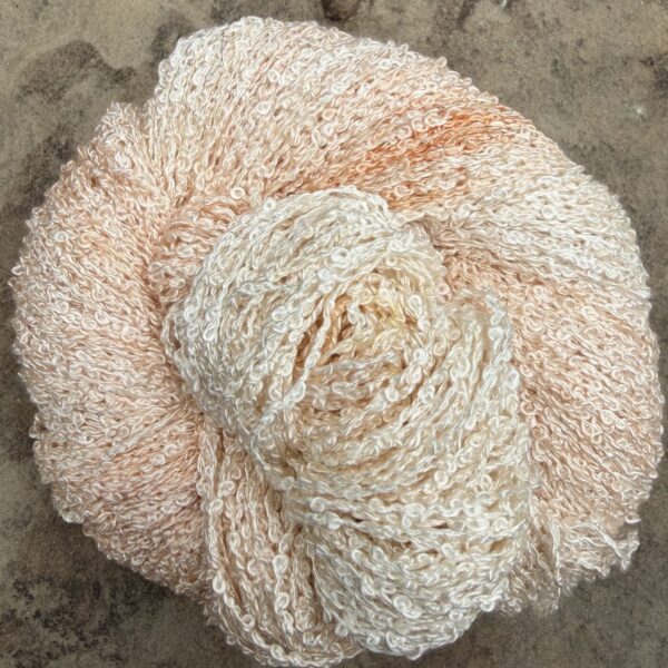 Pale Apricot Silk Boucle Yarn
