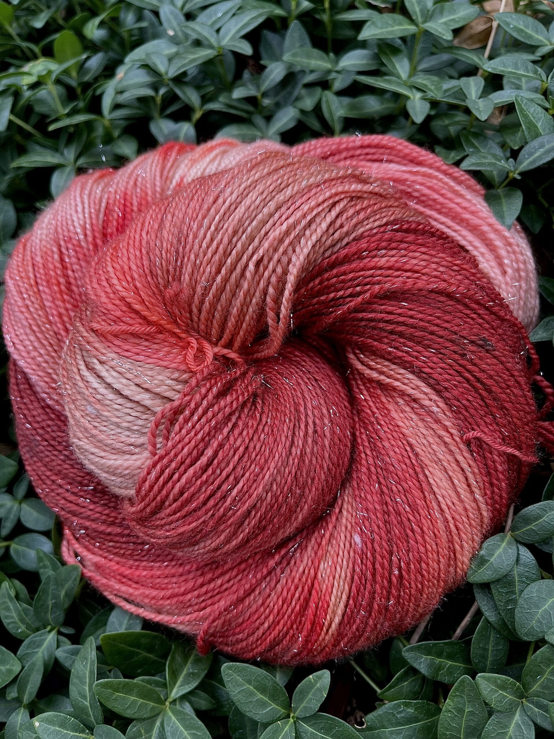 Sparkly Wild Strawberry - Fingering Weight Yarn
