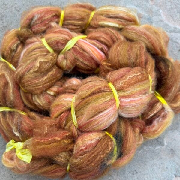 Spice 70/30 Merino/Silk Fiber Blend - Sold by the Ounce