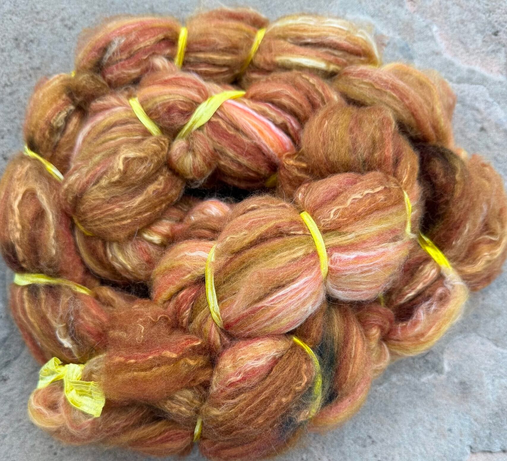 Spice 70/30 Merino/Silk Fiber Blend - Sold by the Ounce